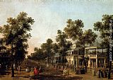Canaletto Famous Paintings - View Of The Grand Walk, vauxhall Gardens, With The Orchestra Pavilion, The Organ House, The Turkish Dining Tent And The Statue Of Aurora